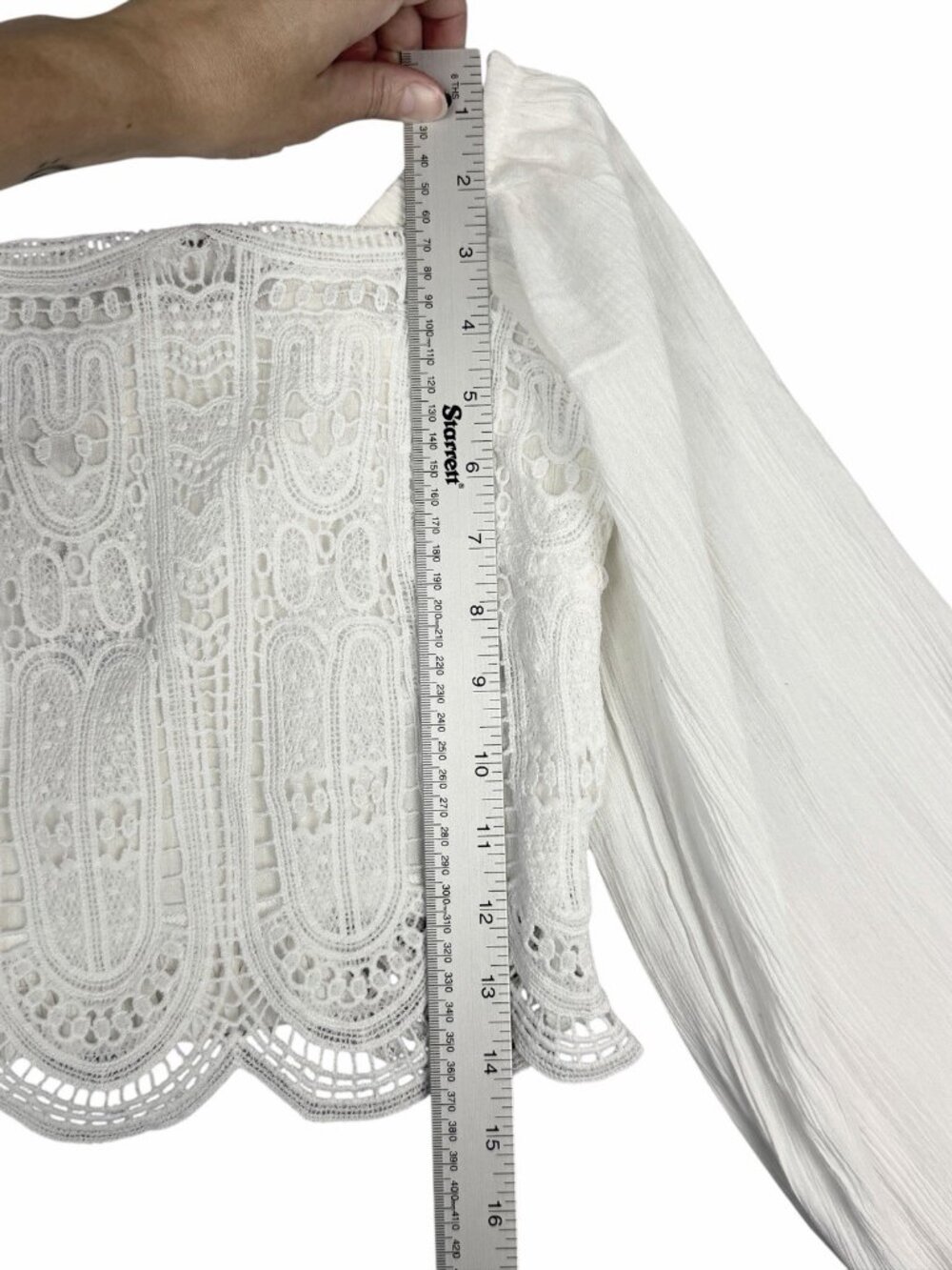 Vintage Y2K Bebe Top Womens Small White Crochet Romantic Crop Festival - Picture 6 of 10